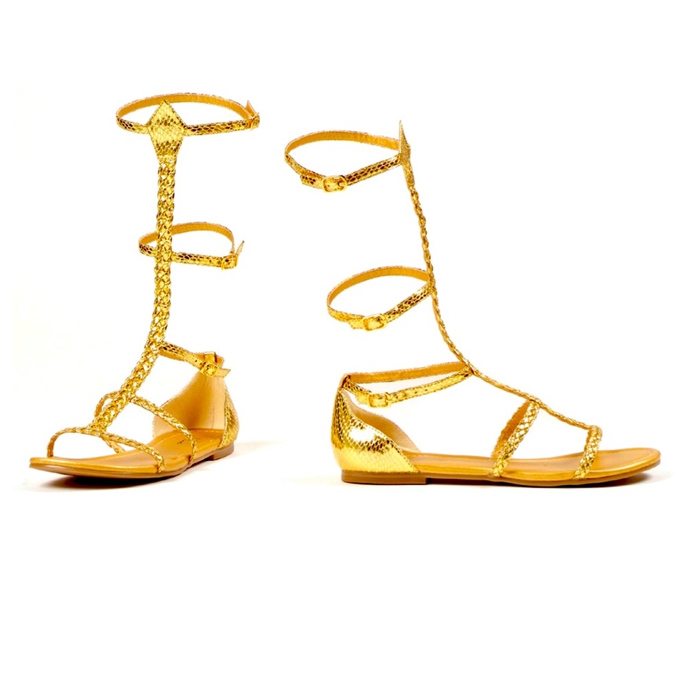 NEW Ellie Gladiator Tall Flat Gold Sandal